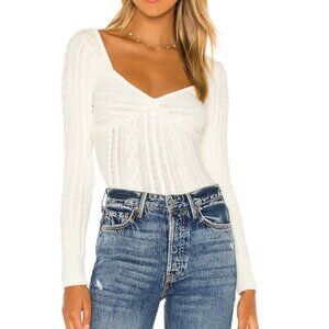 NEW MAJORELLE Fallone Sweater Cream White Knit Long Sleeve